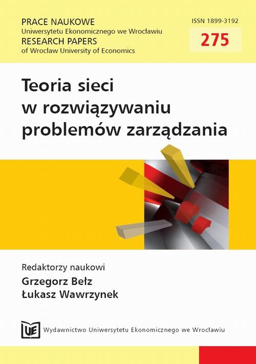 Обложка книги под заглавием:Teoria sieci w rozwiązywaniu problemów zarządzania. PN 275