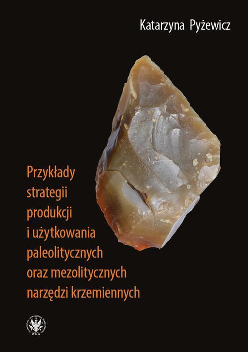 The cover of the book titled: Przykłady strategii produkcji i użytkowania paleolitycznych oraz mezolitycznych narzędzi krzemiennych