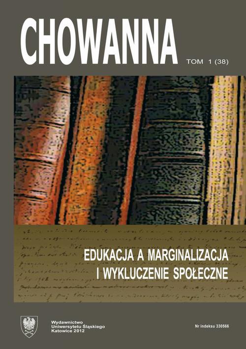 Обложка книги под заглавием:„Chowanna” 2012. R. 55 (68). T. 1 (38): Edukacja a marginalizacja i wykluczenie społeczne