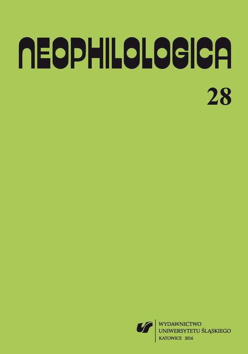 Okładka książki o tytule: „Neophilologica” 2016. Vol. 28