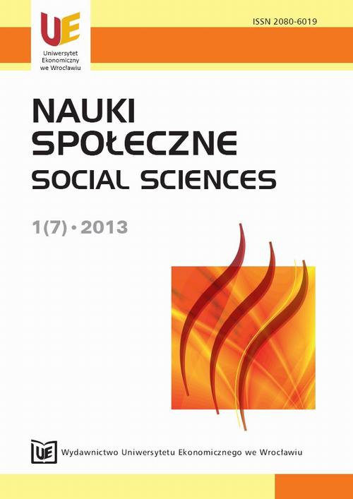 The cover of the book titled: Nauki Społeczne 1(7) 2013