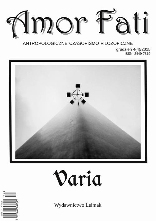 The cover of the book titled: Amor Fati 4(4)/2015 – Varia