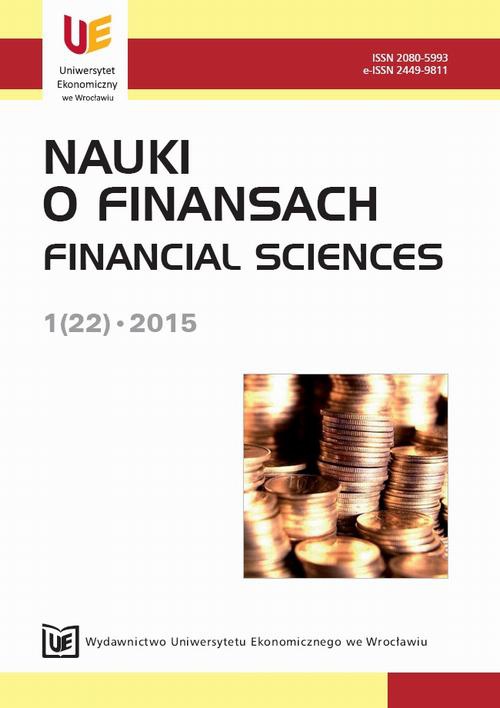 The cover of the book titled: Nauki o Finansach 1(22) 2015