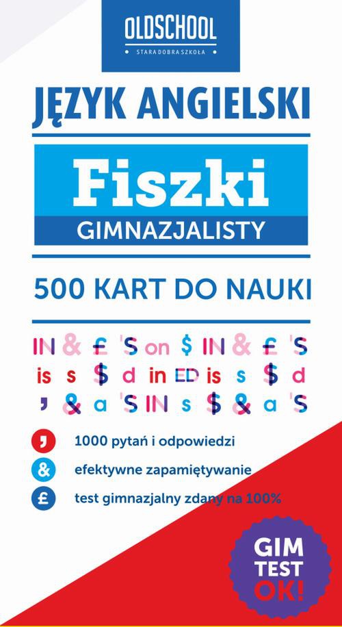 The cover of the book titled: Język angielski. Fiszki gimnazjalisty. 500 kart do nauki
