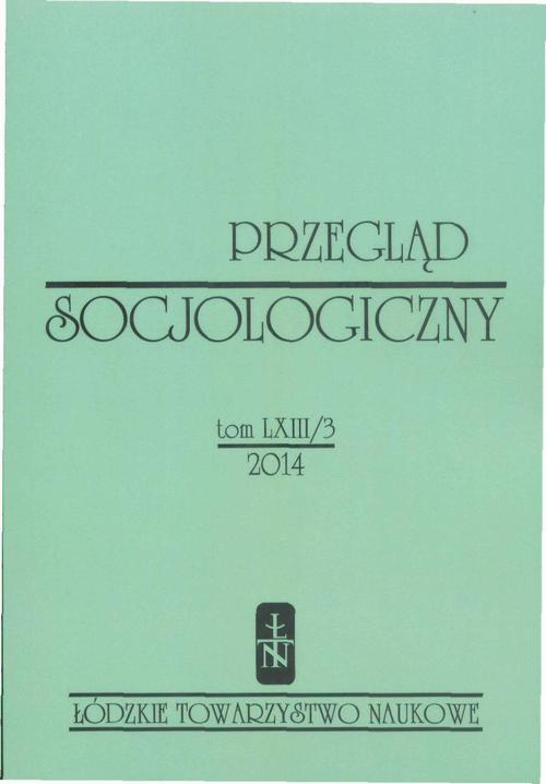 Okładka książki o tytule: Przegląd Socjologiczny t. 63 z. 3/2014