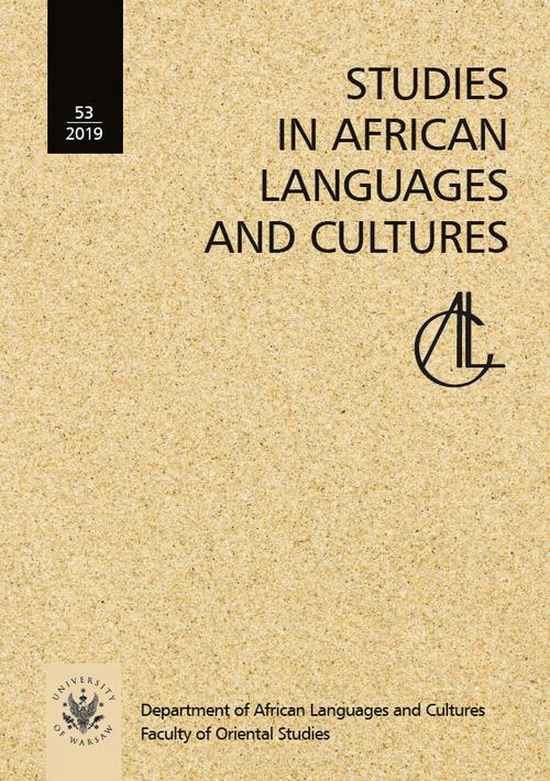 Okładka książki o tytule: Studies in African Languages and Cultures. Volumen 53 (2019)