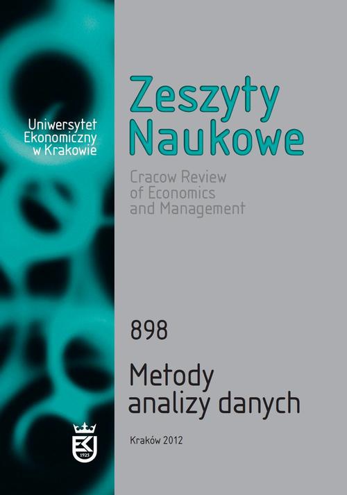 Okładka książki o tytule: Zeszyty Naukowe Uniwersytetu Ekonomicznego w Krakowie, nr 898. Metody analizy danych