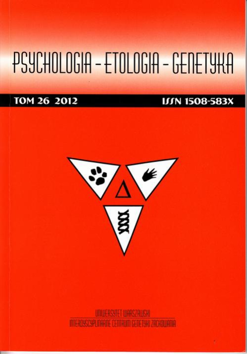 Okładka książki o tytule: Psychologia-Etologia-Genetyka nr 26/2012