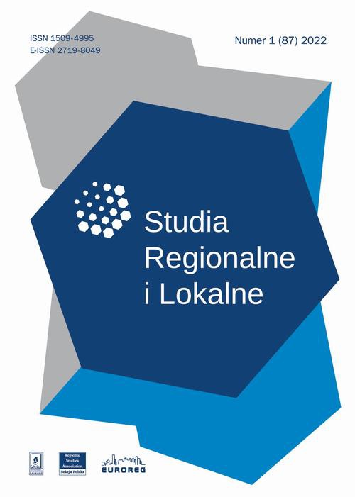 The cover of the book titled: Studia Regionalne i Lokalne nr 1(87)/2022
