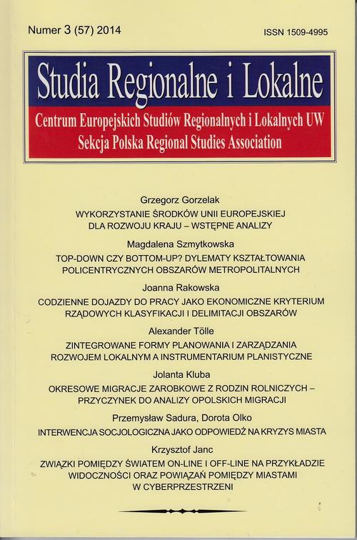Okładka książki o tytule: Studia Regionalne i Lokalne nr 3(57)2014