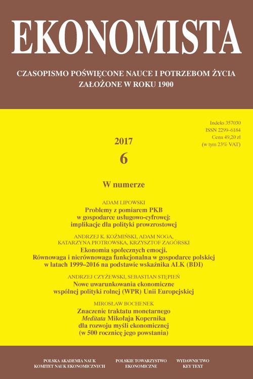 Обложка книги под заглавием:Ekonomista 2017 nr 6
