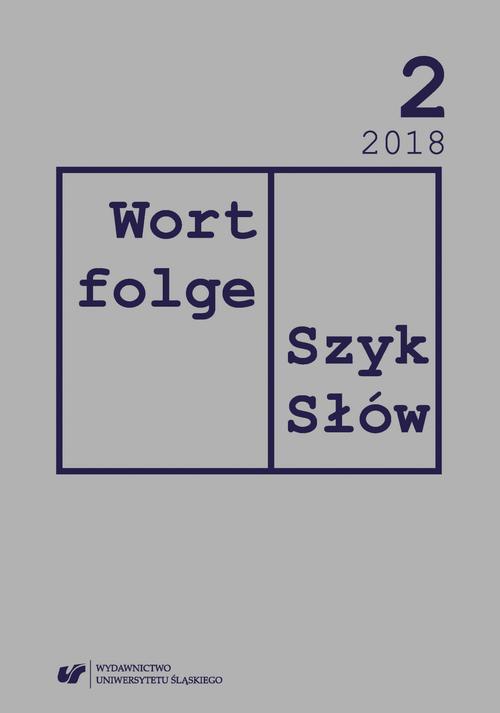 Okładka książki o tytule: „Wortfolge. Szyk Słów” 2018, nr 2