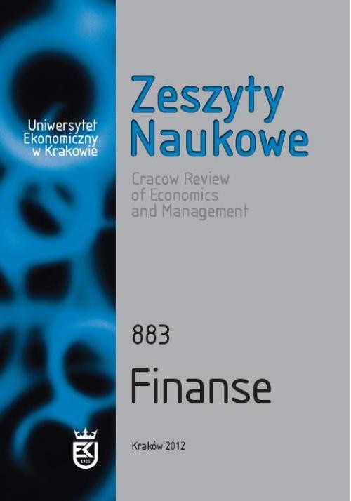 Okładka książki o tytule: Zeszyty Naukowe Uniwersytetu Ekonomicznego w Krakowie, nr 883. Finanse