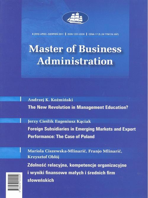 Okładka książki o tytule: Master of Business Administration - 2011 - 4