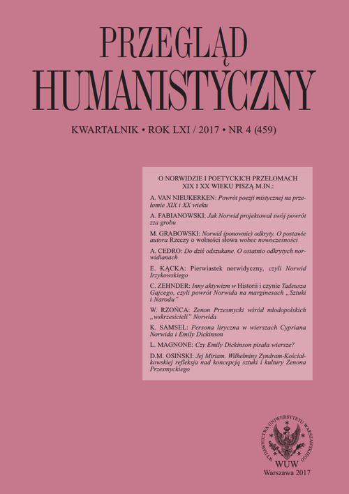 Okładka książki o tytule: Przegląd Humanistyczny 2017/4 (459)