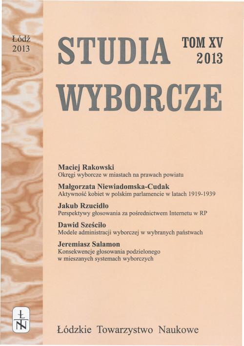 Okładka książki o tytule: Studia Wyborcze t. 15