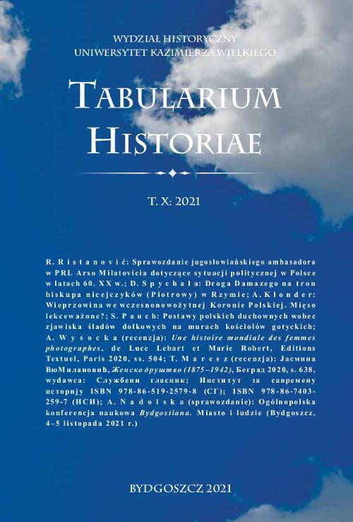 The cover of the book titled: Tabularium Historiae T. X: 2021