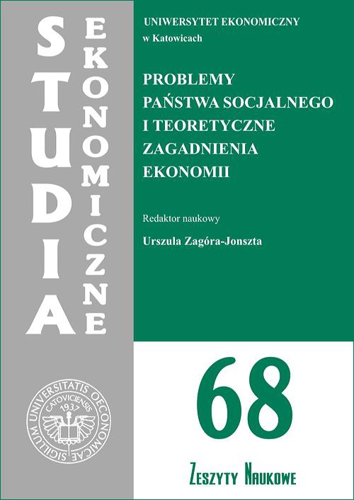 Okładka:Problemy państwa socjalnego i teoretyczne zagadnienia ekonomii. SE 68 