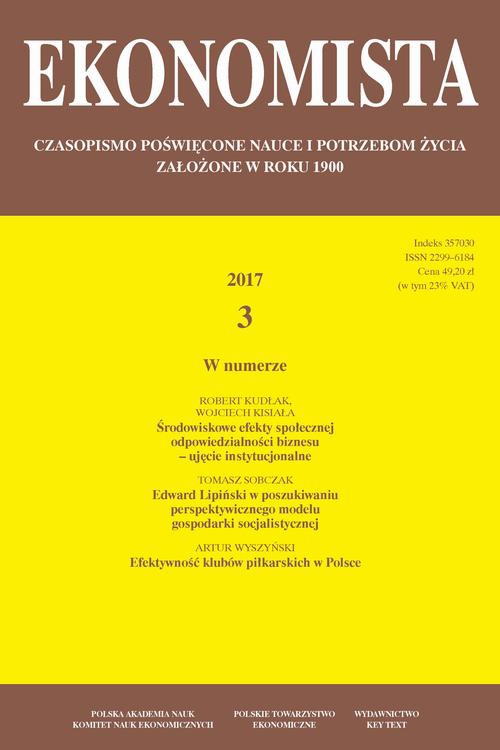 Okładka książki o tytule: Ekonomista 2017 nr 3