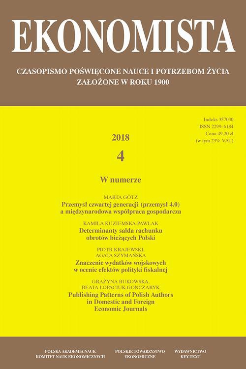 Обкладинка книги з назвою:Ekonomista 2018 nr 4