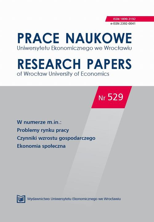 Okładka książki o tytule: Prace Naukowe Uniwersytetu Ekonomicznego we Wrocławiu nr. 529. Ekonomia społeczna