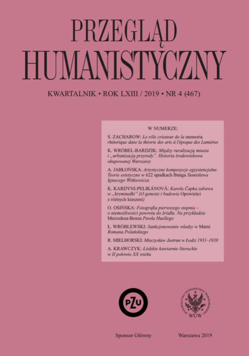 Обложка книги под заглавием:Przegląd Humanistyczny 2019/4 (467)
