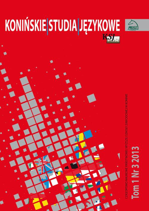 Okładka książki o tytule: Konińskie Studia Językowe Tom 1 Nr 3 2013