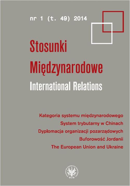The cover of the book titled: Stosunki Międzynarodowe. International Relations 2014/1 (49)