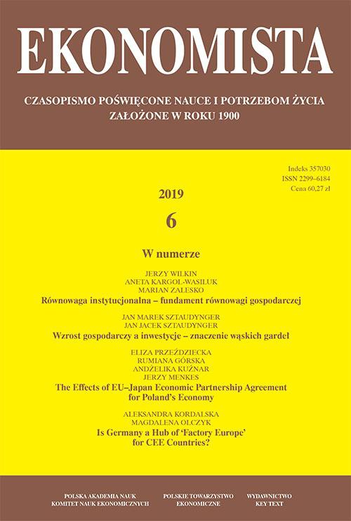 The cover of the book titled: Ekonomista 2019 nr 6