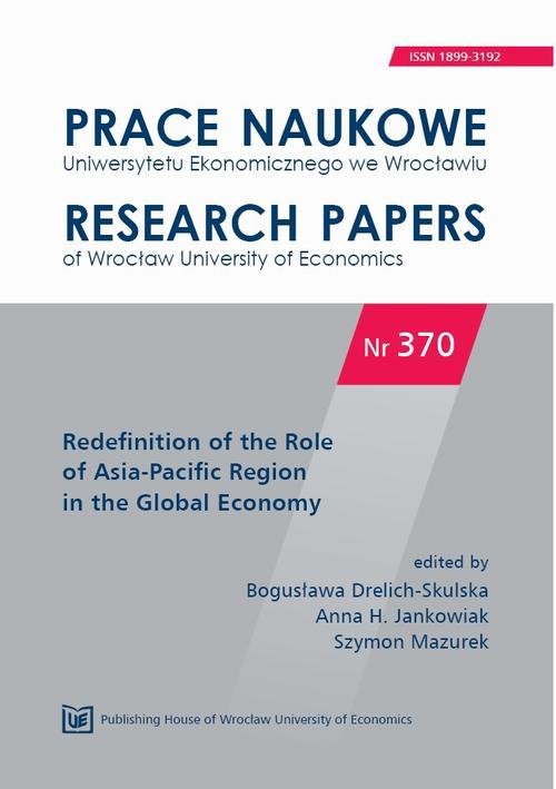 Okładka książki o tytule: Redefinition of the Role of Asia-Pacific Region in the Global Economy. PN 370