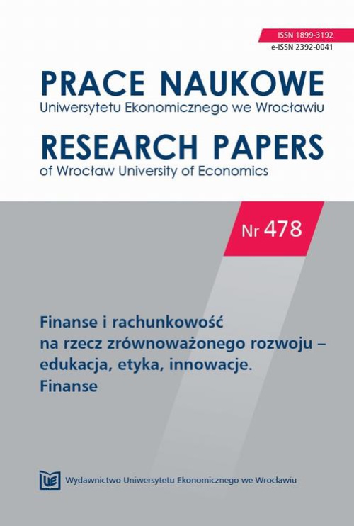Okładka książki o tytule: Prace Naukowe Uniwersytetu Ekonomicznego we Wrocławiu, nr 478