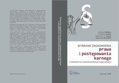 Okładka książki o tytule: Wybrane zagadnienia prawa i postępowania karnego z perspektywy bezpieczeństwa publicznego