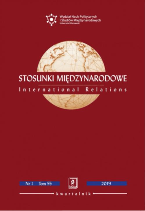 Обложка книги под заглавием:Stosunki Międzynarodowe nr 1(55)/2019