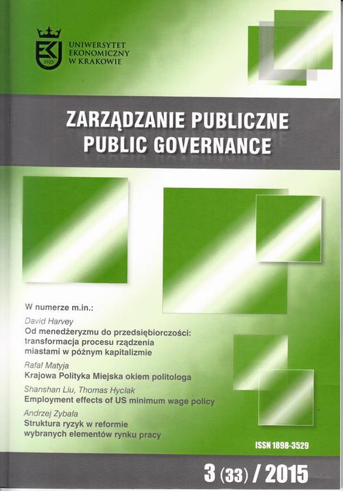 Okładka książki o tytule: Zarządzanie Publiczne nr 3(33)2015