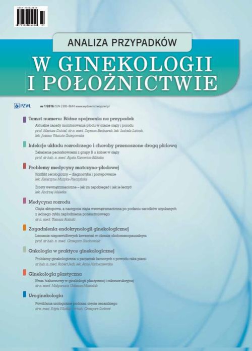 Okładka książki o tytule: Analiza przypadków w ginekologii i położnictwie 1/2016