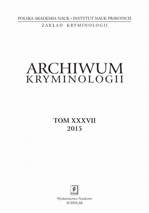 Okładka książki o tytule: Archiwum Kryminologii, tom XXXVII 2015