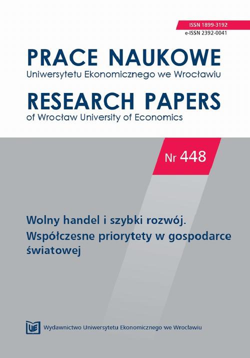 Обложка книги под заглавием:Prace Naukowe Uniwersytetu Ekonomicznego we Wrocławiu, nr 448