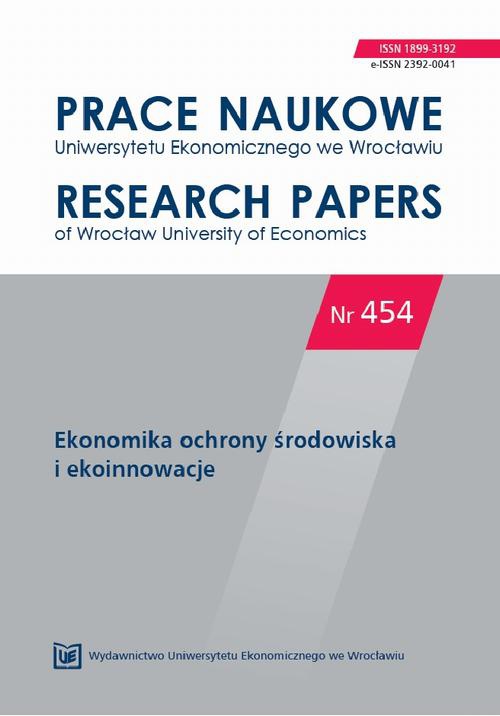 Обложка книги под заглавием:Prace Naukowe Uniwersytetu Ekonomicznego we Wrocławiu, nr 454