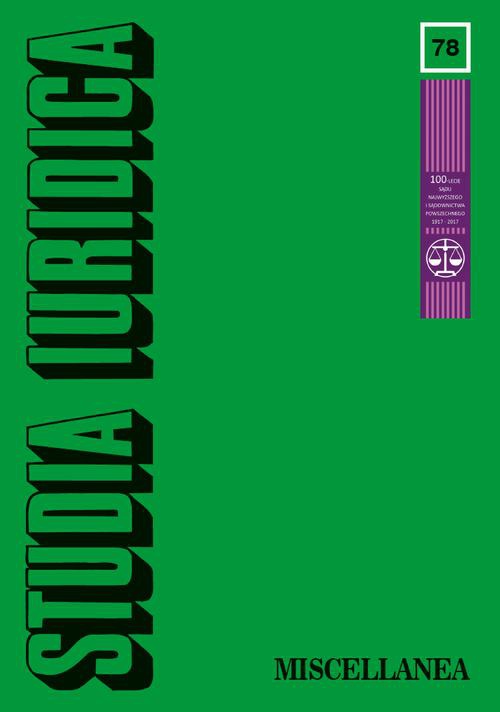 The cover of the book titled: Studia Iuridica, nr 78