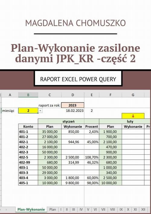 Okładka:Plan. Wykonanie zasilone danymi JPK_KR. Część 2 