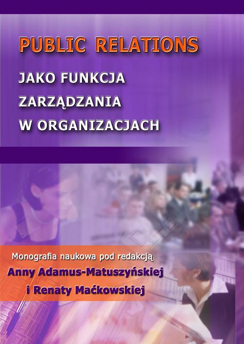 Okładka książki o tytule: Public Relations jako funkcja zarządzania w organizacjach