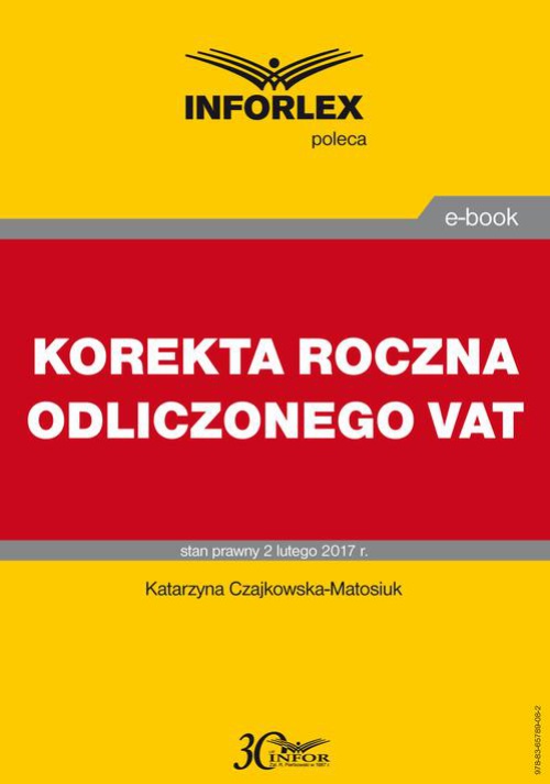 The cover of the book titled: KOREKTA ROCZNA ODLICZONEGO VAT