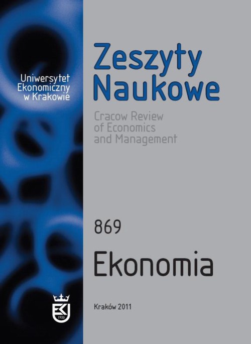 Okładka książki o tytule: Zeszyty Naukowe Uniwersytetu Ekonomicznego w Krakowie, nr 869. Ekonomia