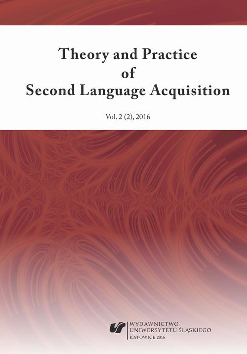Okładka książki o tytule: „Theory and Practice of Second Language Acquisition” 2016. Vol. 2 (2)