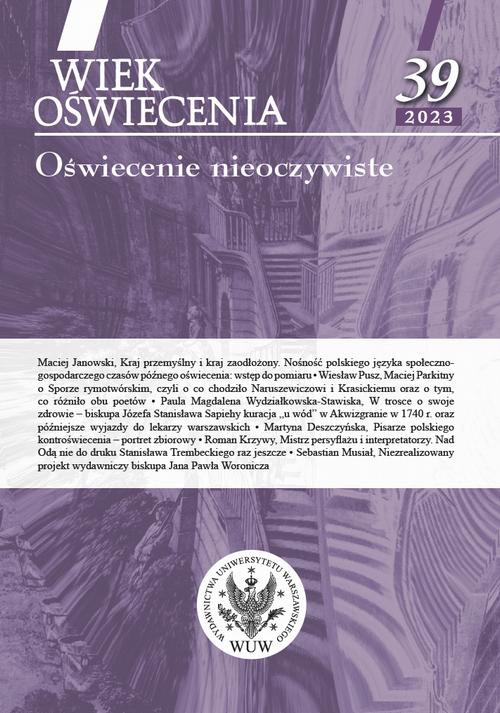 Okładka książki o tytule: Wiek Oświecenia 39/2023