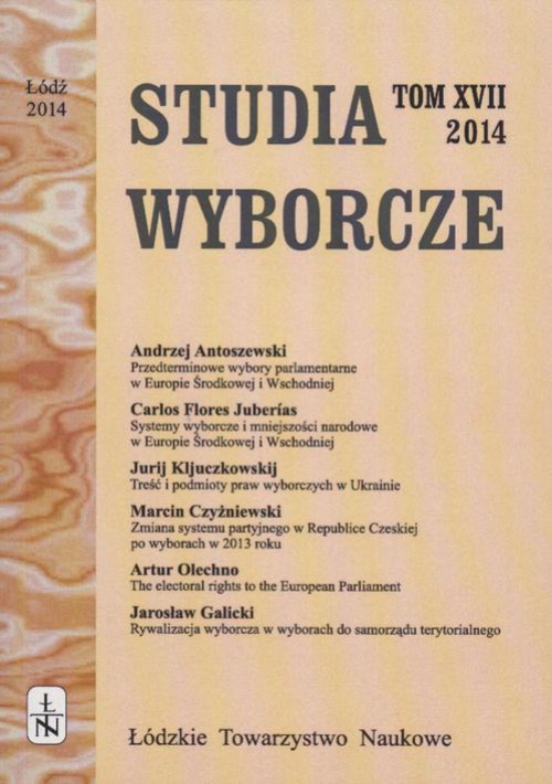 Okładka książki o tytule: Studia Wyborcze t. 17