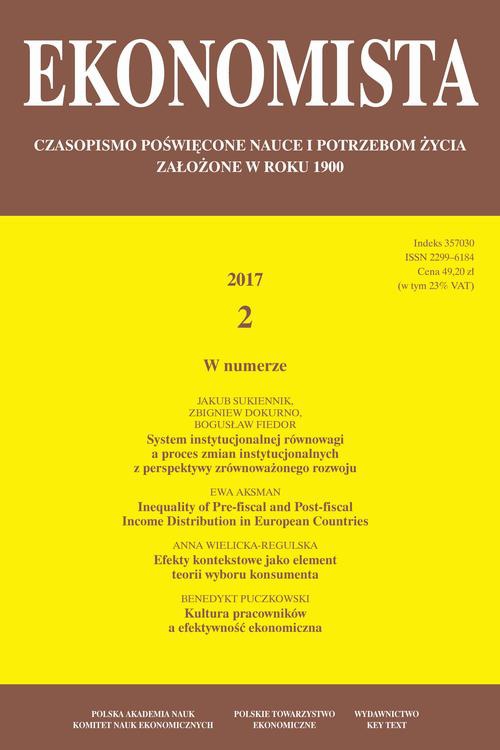 Обложка книги под заглавием:Ekonomista 2017 nr 2