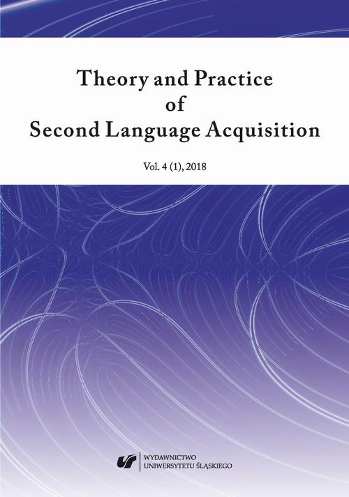 Обложка книги под заглавием:„Theory and Practice of Second Language Acquisition” 2018. Vol. 4 (1)