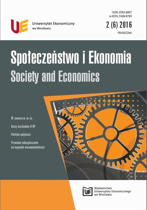 The cover of the book titled: Społeczeństwo i Ekonomia 2(6) 2016