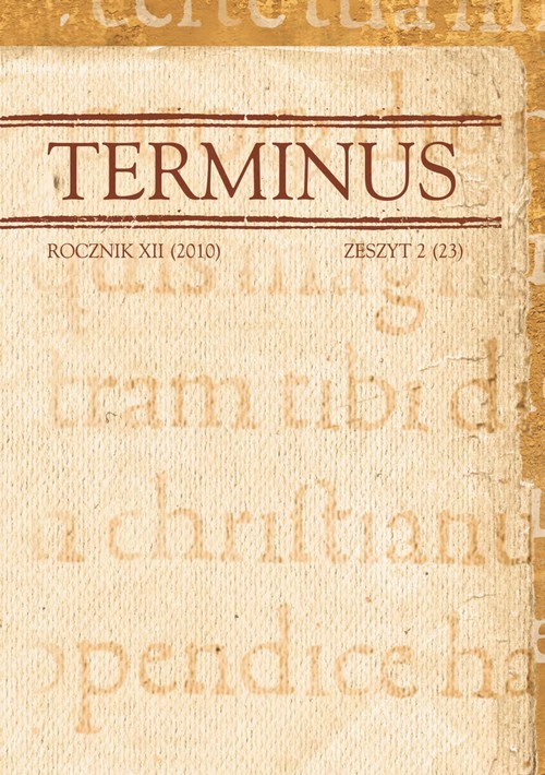 Обложка книги под заглавием:Terminus rocznik XII (2010), zeszyt 2 (23)